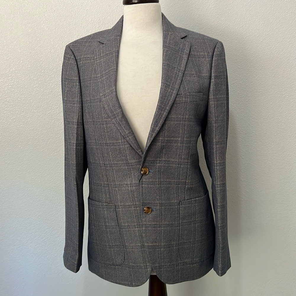 Next Men’s Slim Fit Blue Checked Single Breasted Blazer 40R